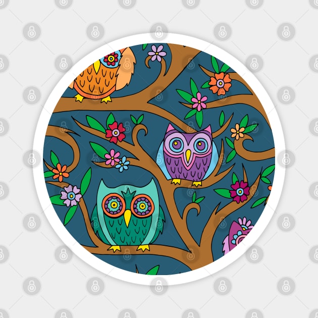 Night Owls Magnet by HLeslie Design